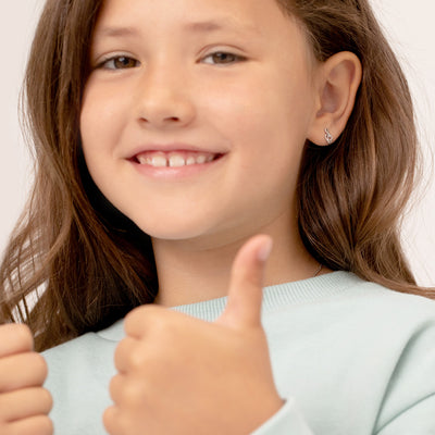 Bright Treble Clef Kids / Children's / Girls Earrings - Sterling Silver