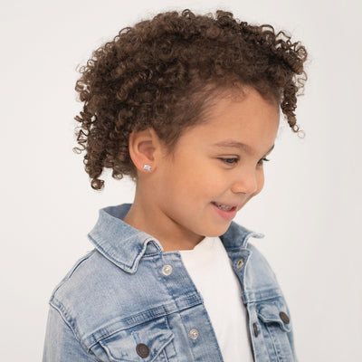 Gentle Giant Opal Kids / Children's / Girls Earrings Screw Back - Sterling Silver