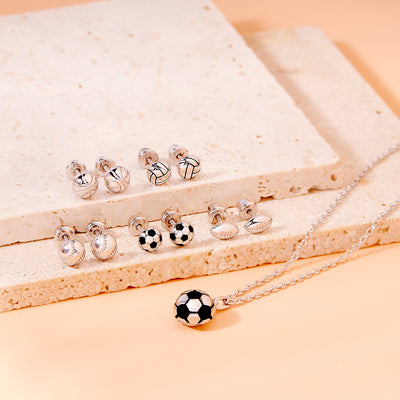 Soccer Ball Kids / Children's / Girls Pendant/Necklace - Sterling Silver