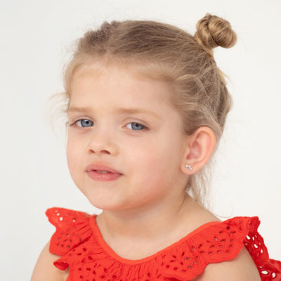 A Band of Stars Kids / Children's / Girls Earrings Screw Back - Sterling Silver