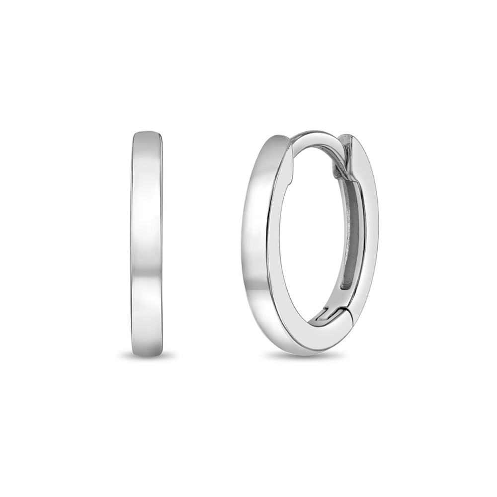 Standard Huggie Hoop Earrings 9mm - Sterling Silver