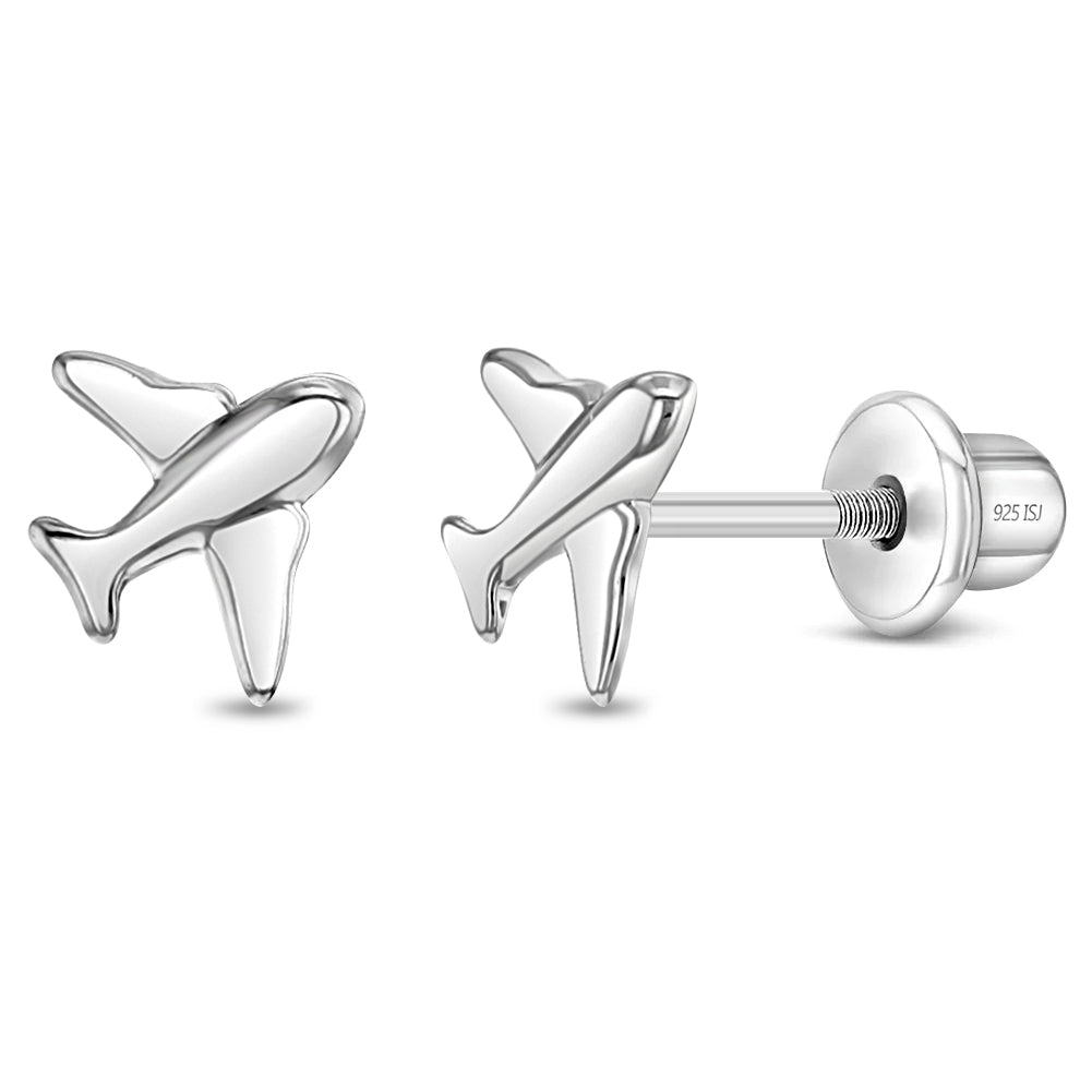 Tiny Traveler Kids / Children's / Girls Earrings Screw Back - Sterling Silver