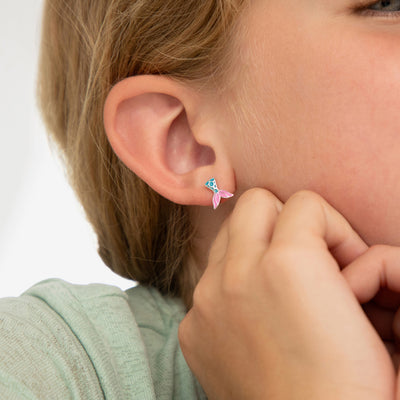 Mermaid Tail Kids / Children's / Girls Earrings - Sterling Silver
