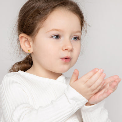 Tiny Heart Toddler / Kids Earrings Screw Back - 14k Gold Over Sterling Silver