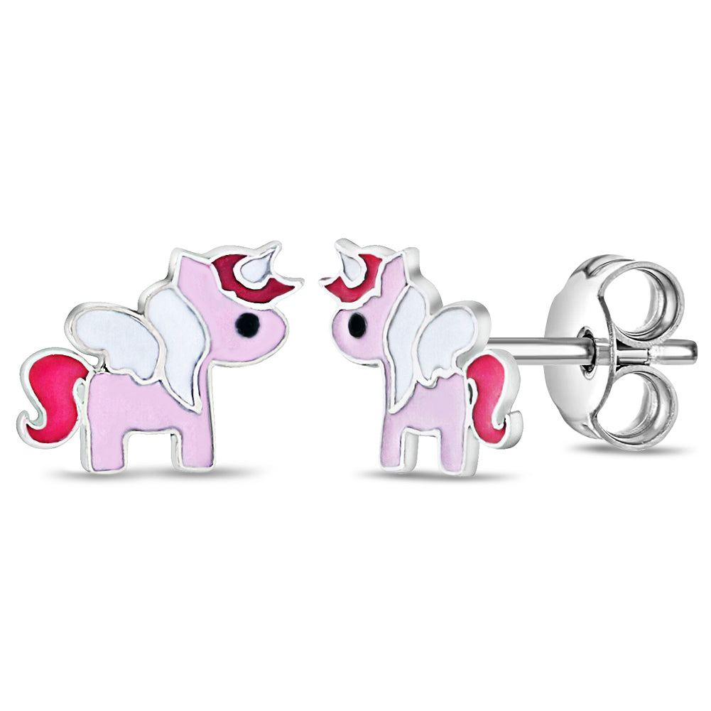 Pastel Enamel Unicorn Satellite Toddler / Kids / Girls Jewelry Set - Sterling Silver at in Season Jewelry