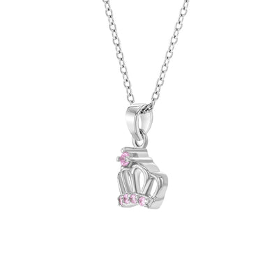 CZ Classic Crown Kids / Children's / Girls Pendant/Necklace - Sterling Silver