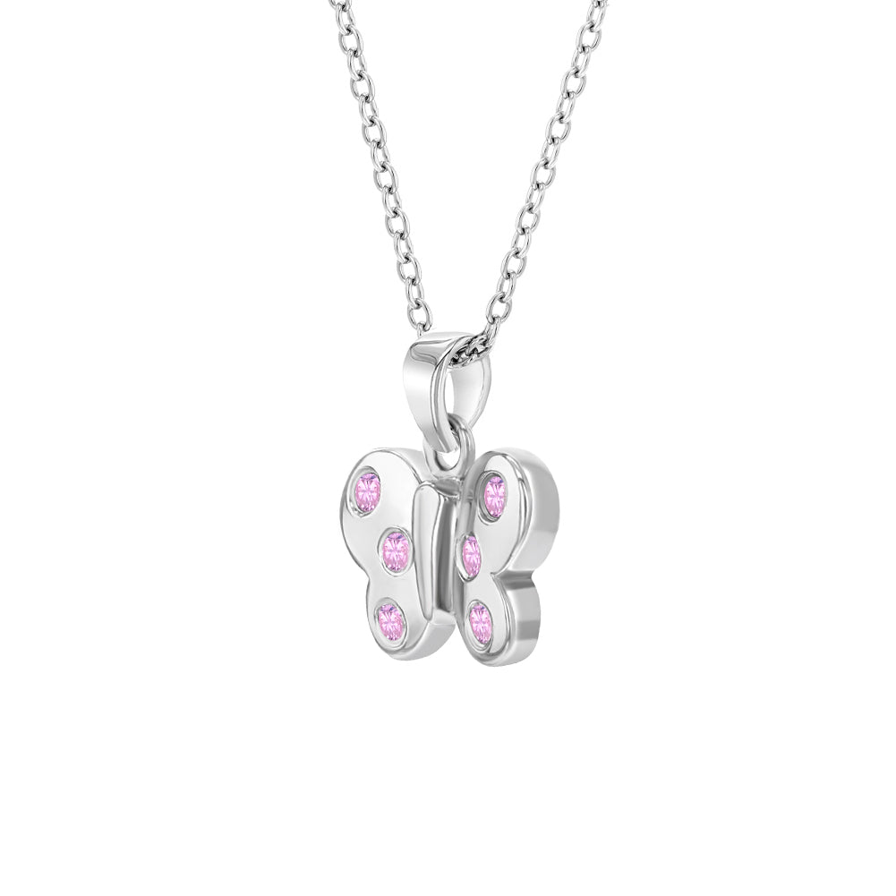 Fluttering Butterfly Kids / Children's / Girls Pendant/Necklace - Sterling Silver