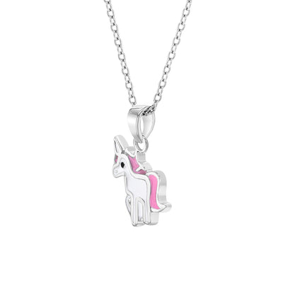 Dazzling Unicorn Toddler / Kids / Girls Pendant/Necklace Enamel - Sterling Silver