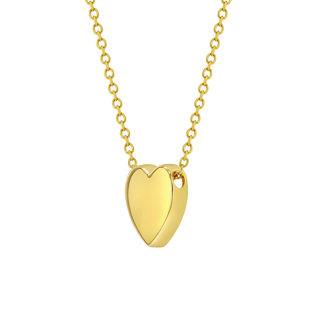Tiny Monogram Heart Toddler / Kids / Girls Pendant/Necklace Engravable - 14k Gold Over Sterling Silver