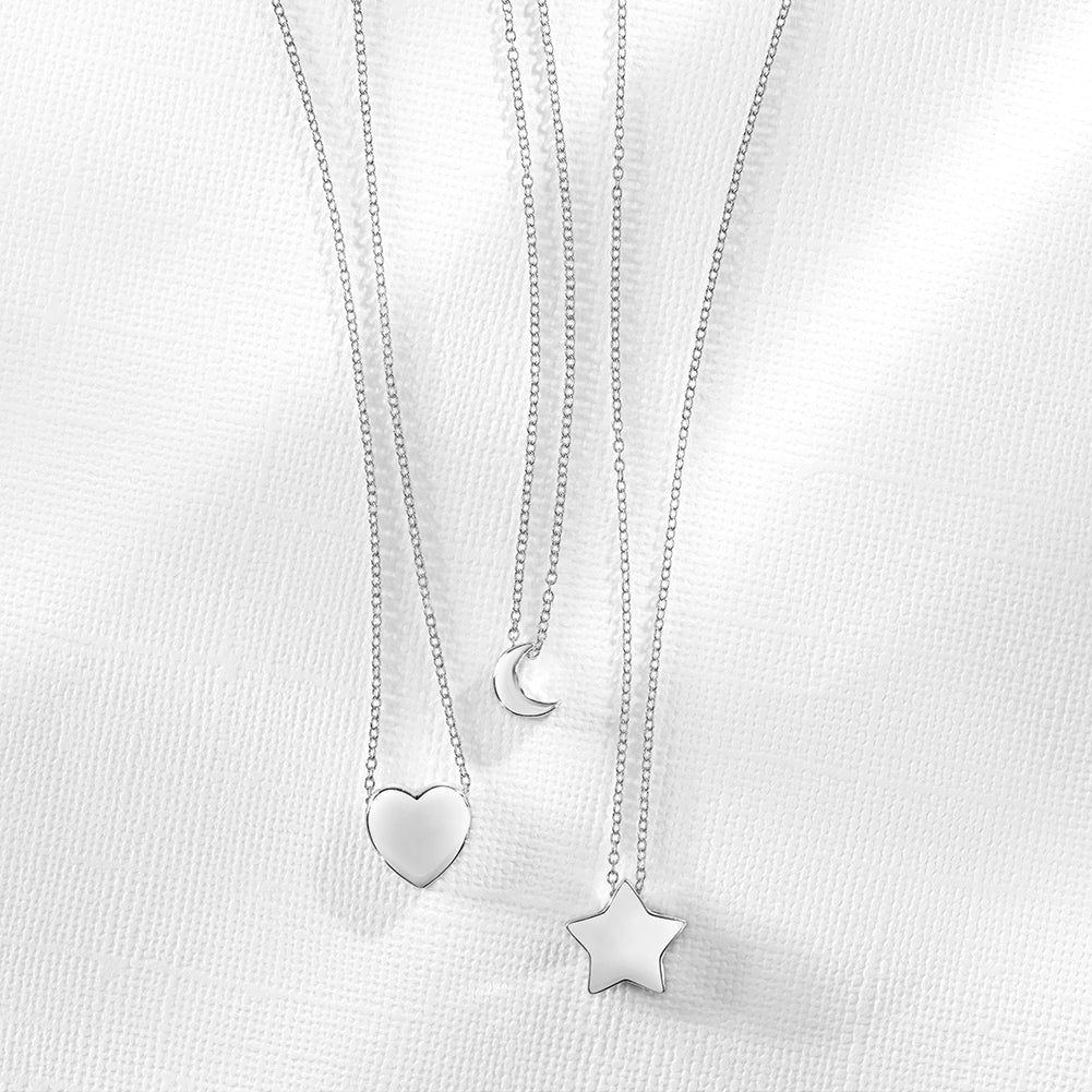 Tiny Monogram Heart Toddler / Kids / Girls Pendant/Necklace Engravable - Sterling Silver