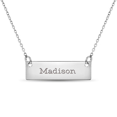 Rectangular Nameplate Kids / Teen Pendant/Necklace - Sterling Silver