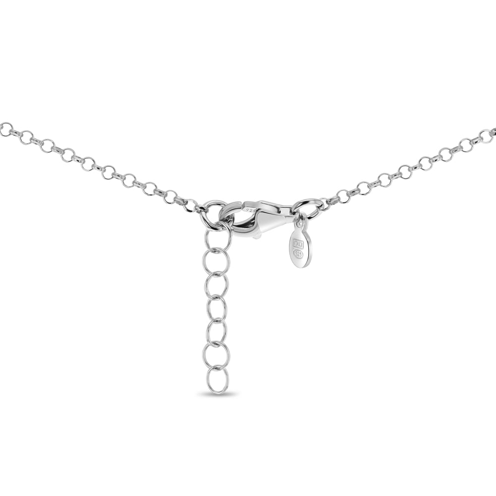 CZ Charm 16" Kids / Girls / Teen Necklace - Sterling Silver