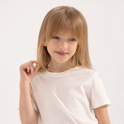 Delicate Heart Station Kids / Teen Necklace -14k Gold Over Sterling Silver