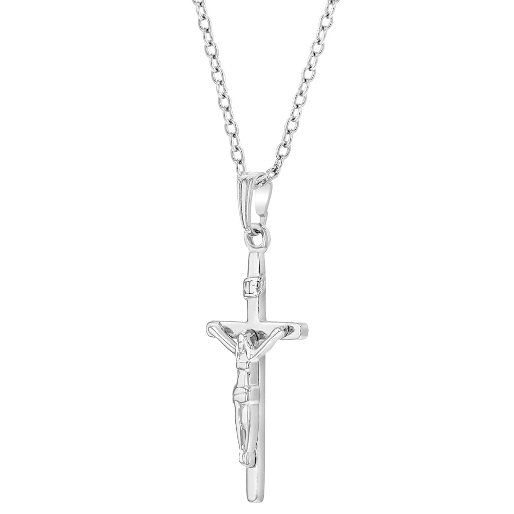 Classic Crucifix Cross 25mm Kids/Children's/Girls Necklace Religious - Sterling Silver