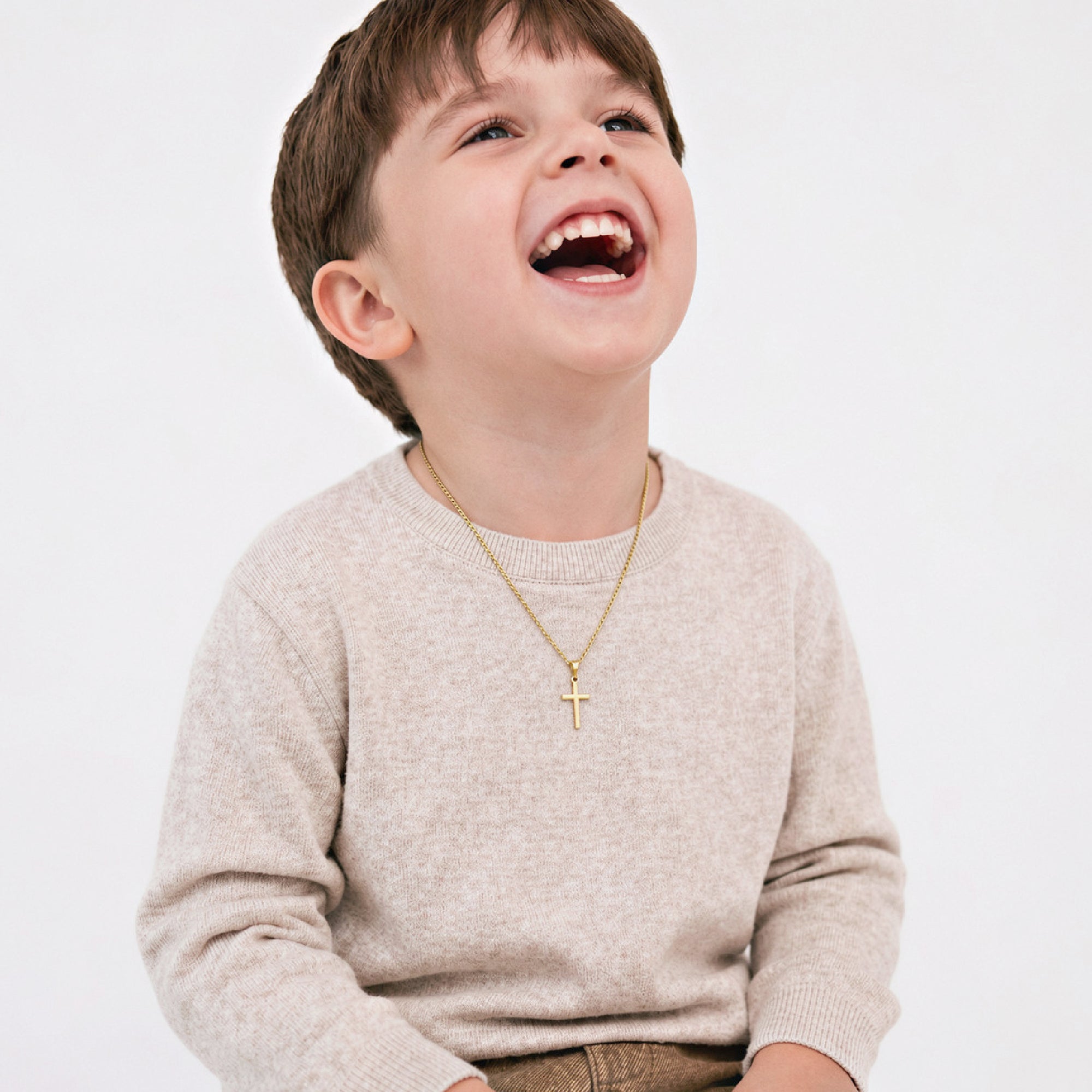 Tiny Cross Toddler / Kids / Boys Pendant/Necklace - Sterling Silver