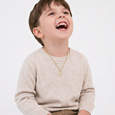 Tiny Cross Toddler / Kids / Boys Pendant/Necklace - Sterling Silver