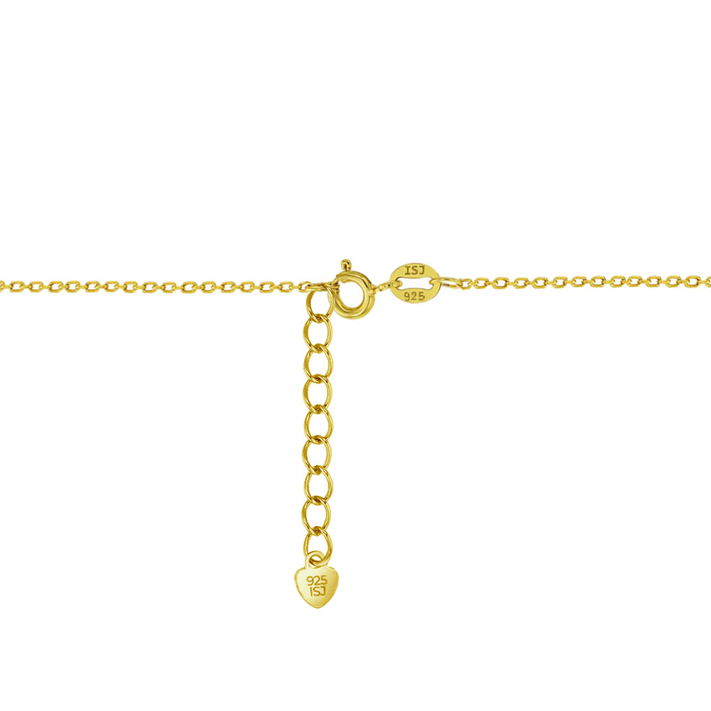 Flat Cross 16mm Toddler / Kids / Girls Pendant/Necklace Religious - Gold Plated Sterling Silver