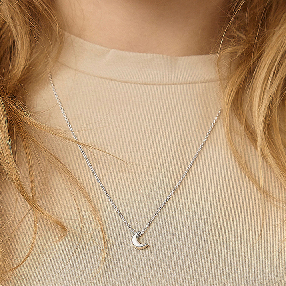 Tiny Moon Toddler / Kids / Girls Pendant/Necklace - Sterling Silver