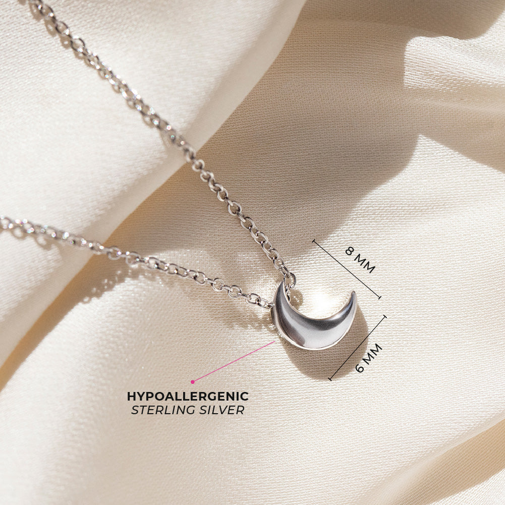 Tiny Moon Toddler / Kids / Girls Pendant/Necklace - Sterling Silver