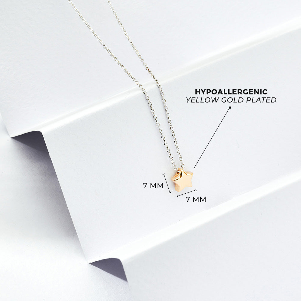 Tiny Star Gold Plated Women's Necklace - Sterling Silver