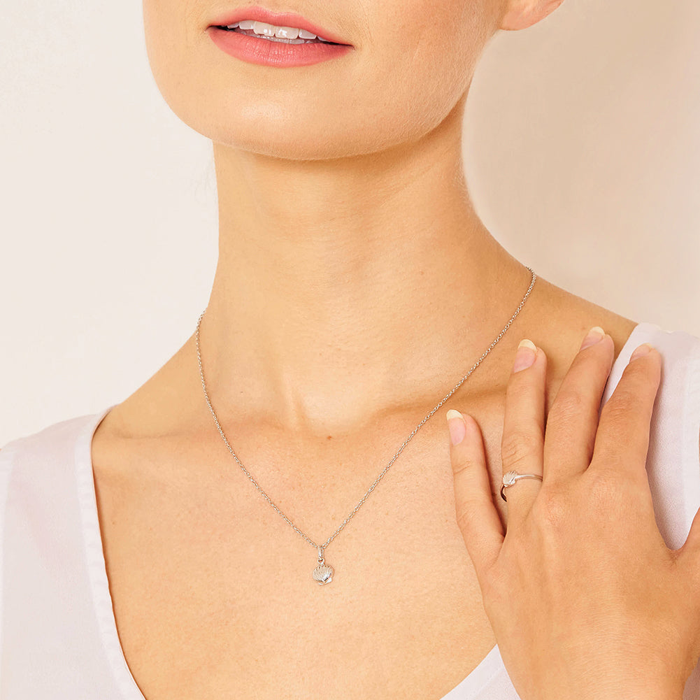 Mini Seashell Women's Pendant/Necklace - Sterling Silver