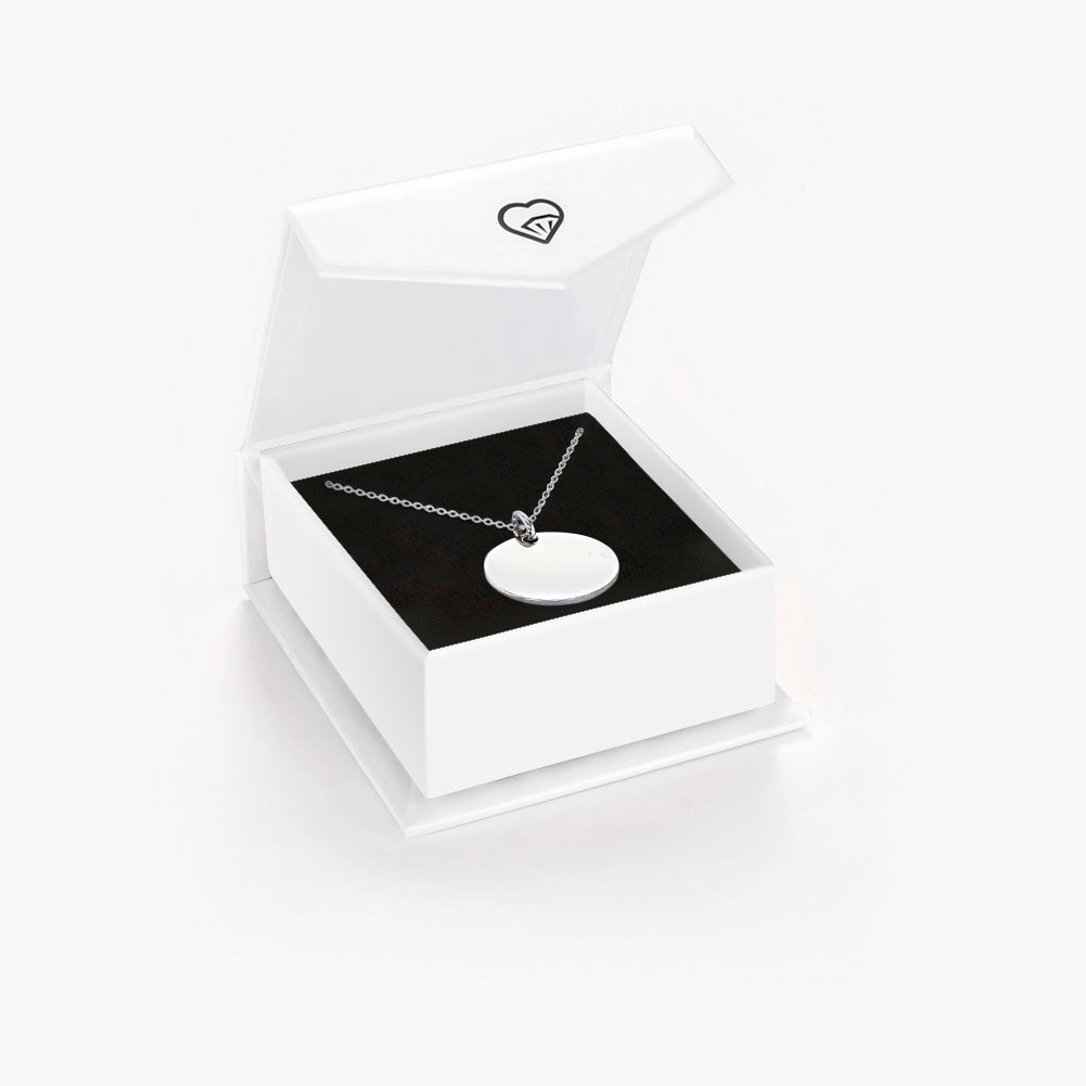 Engraved Medal Women's Pendant/Necklace - Sterling Silver