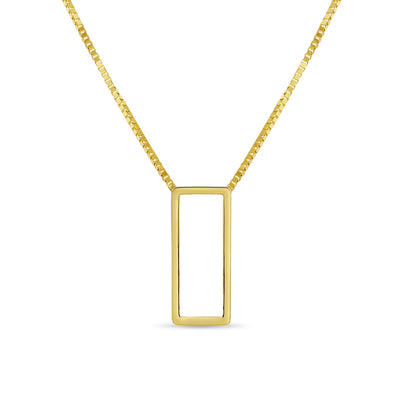 Square Outline 15"-17" Plated Women's Pendant/Necklace Box Chain - Sterling Silver