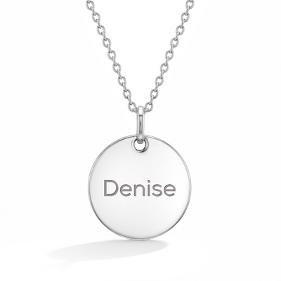 Classic Circle 16mm Kids / Children's / Girls Pendant/Necklace Personalized / Engravable - Sterling Silver