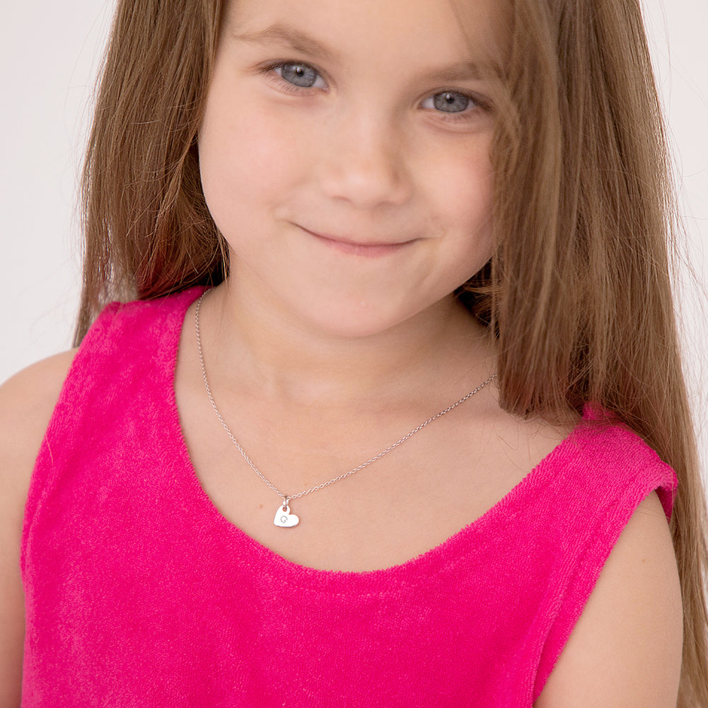 Tiny Hangin' Heart Toddler/Kids/Girls Necklace - Sterling Silver