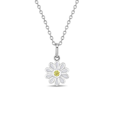 The Perfect Daisy Toddler/Kids/Girls Necklace Enamel - Sterling Silver