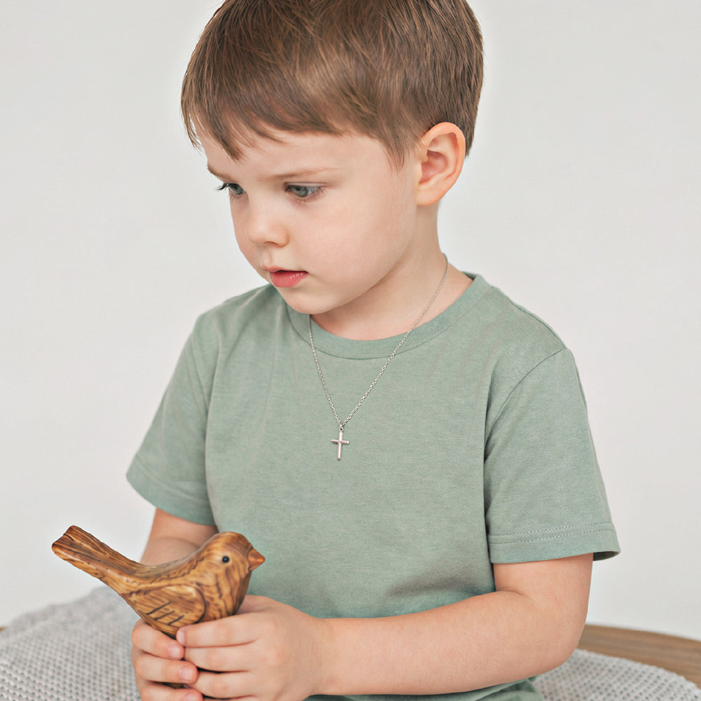Teenie Tiny Cross Kids / Boy's / Boys Pendant/Necklace - Sterling Silver