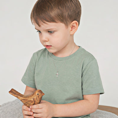 Teenie Tiny Cross Kids / Boy's / Boys Pendant/Necklace - Sterling Silver