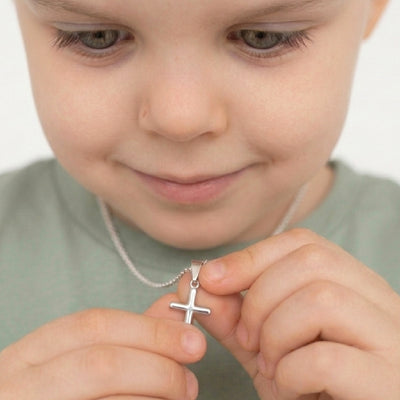 Teenie Tiny Cross Kids / Boy's / Boys Pendant/Necklace - Sterling Silver