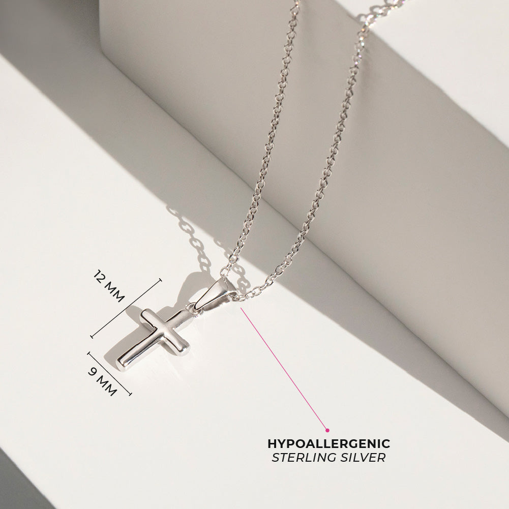 Teenie Tiny Cross Kids / Boys Pendant/Necklace - Sterling Silver