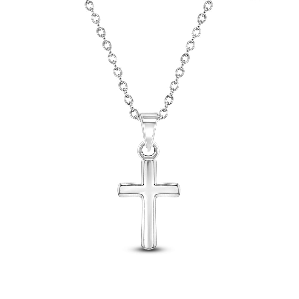 Teenie Tiny Cross 12mm Toddler/Kids/Girls Necklace Religious - Sterling Silver