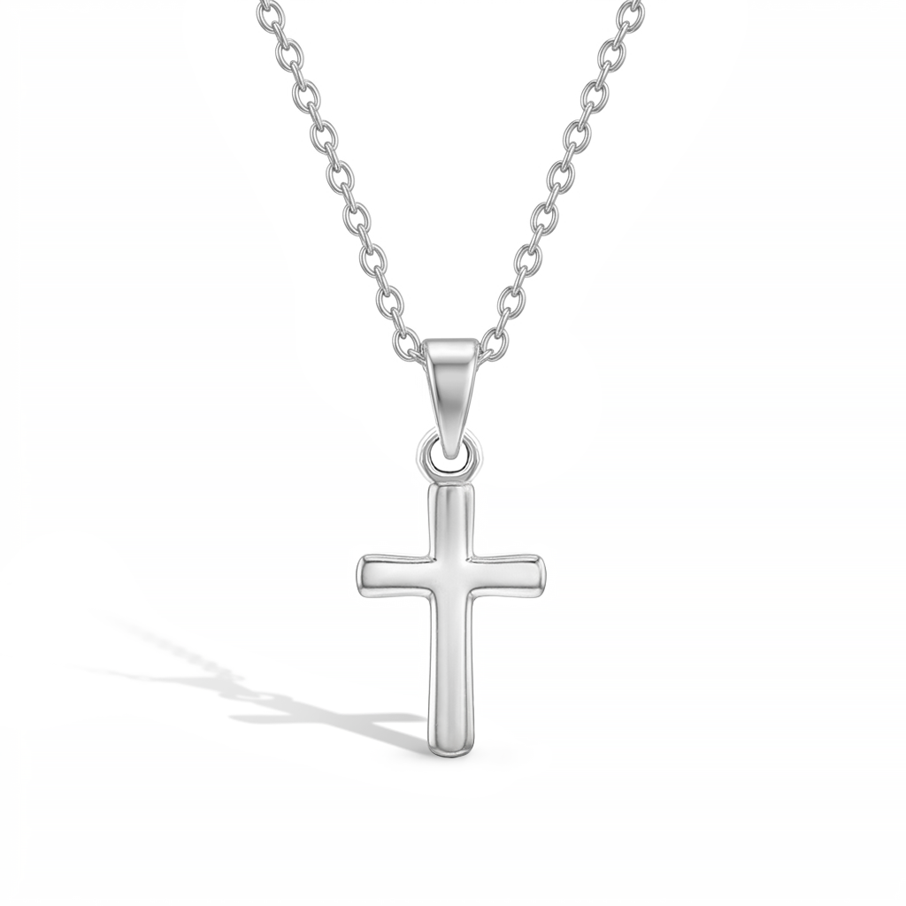 Teenie Tiny Cross 12mm Toddler/Kids/Girls Necklace Religious - Sterling Silver