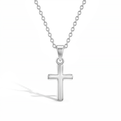 Teenie Tiny Cross 12mm Toddler/Kids/Girls Necklace Religious - Sterling Silver