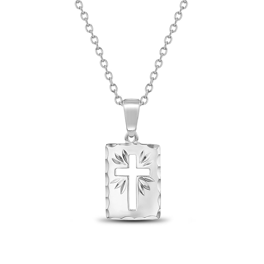 Cross & Bible Kids / Boy's / Boys Pendant/Necklace - Sterling Silver