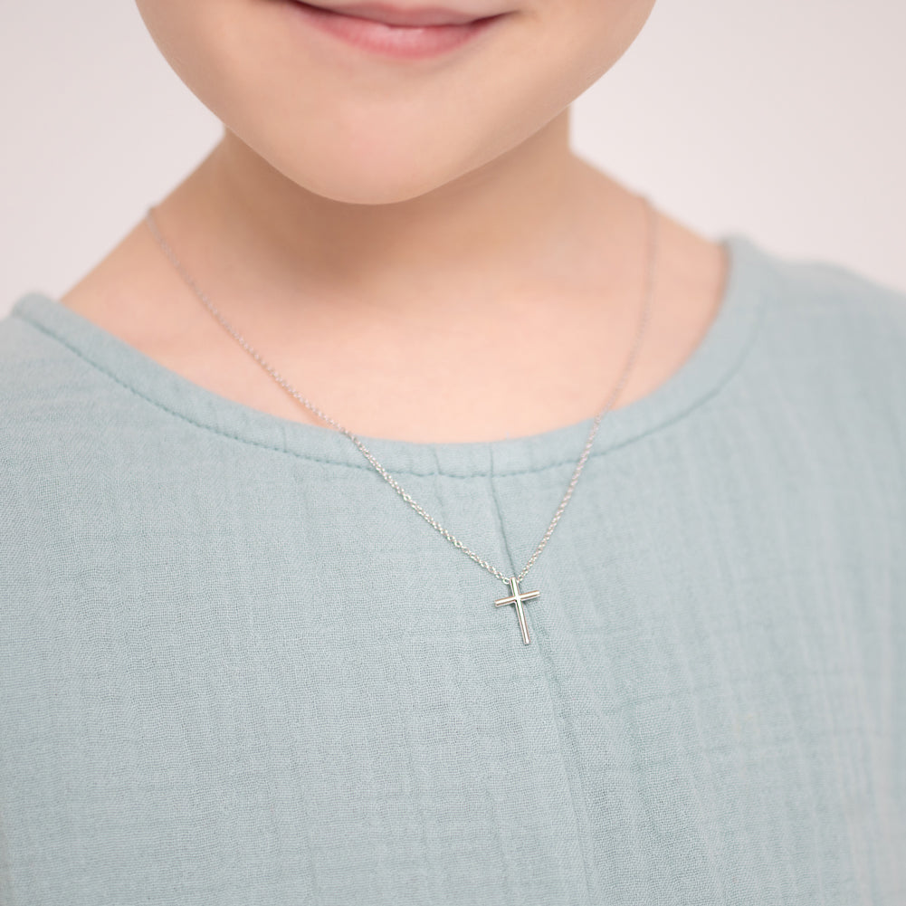 Cross Kids / Boy's / Boys Pendant/Necklace - Sterling Silver