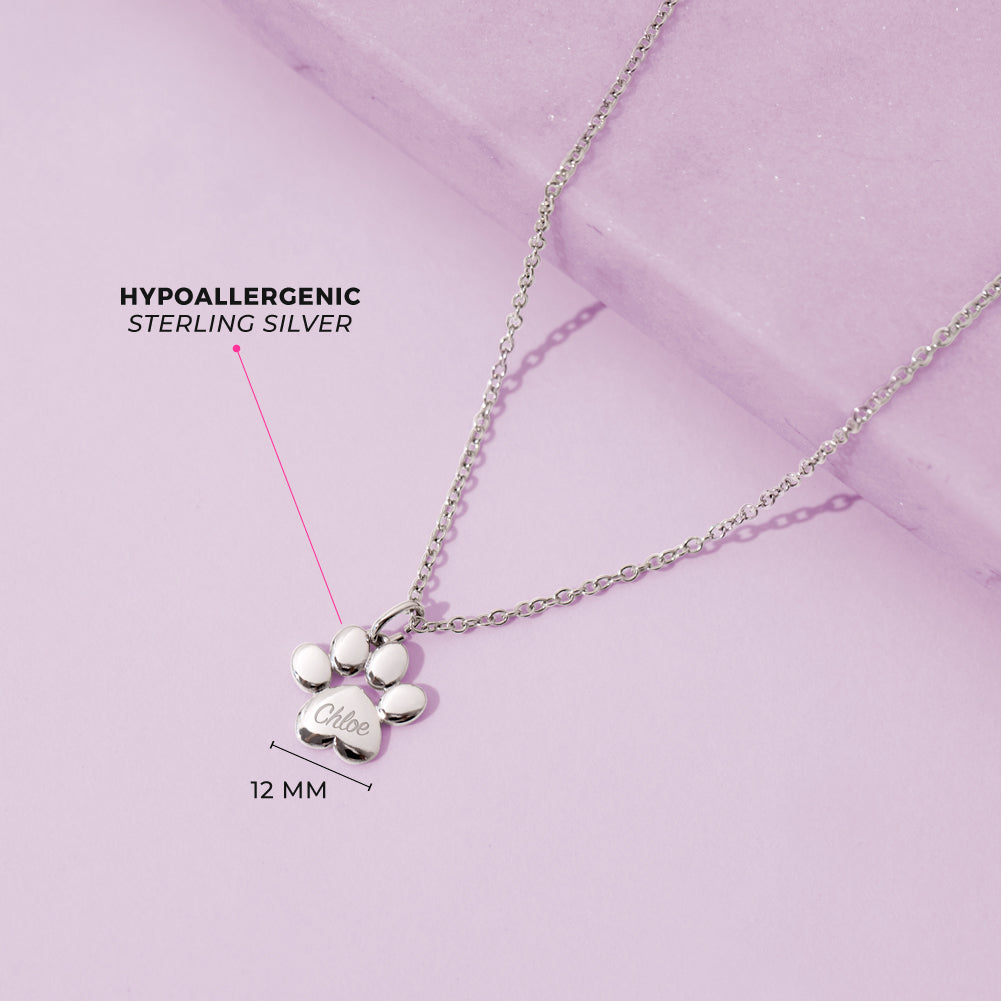 My Best Friends Paw Kids / Children's / Girls Pendant/Necklace - Sterling Silver