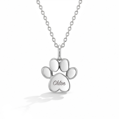 My Best Friends Paw Kids / Children's / Girls Pendant/Necklace - Sterling Silver