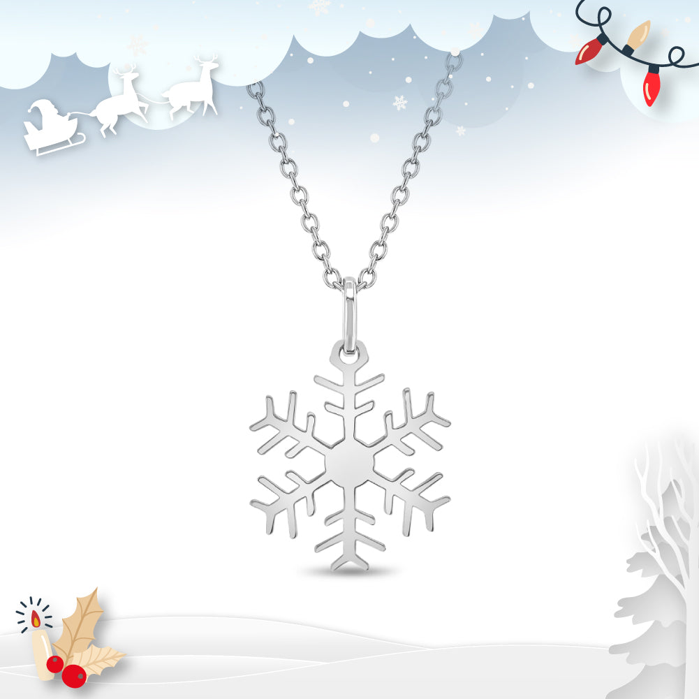 Winter Christmas Snowflake Kids / Children's / Girls Pendant/Necklace - Sterling Silver
