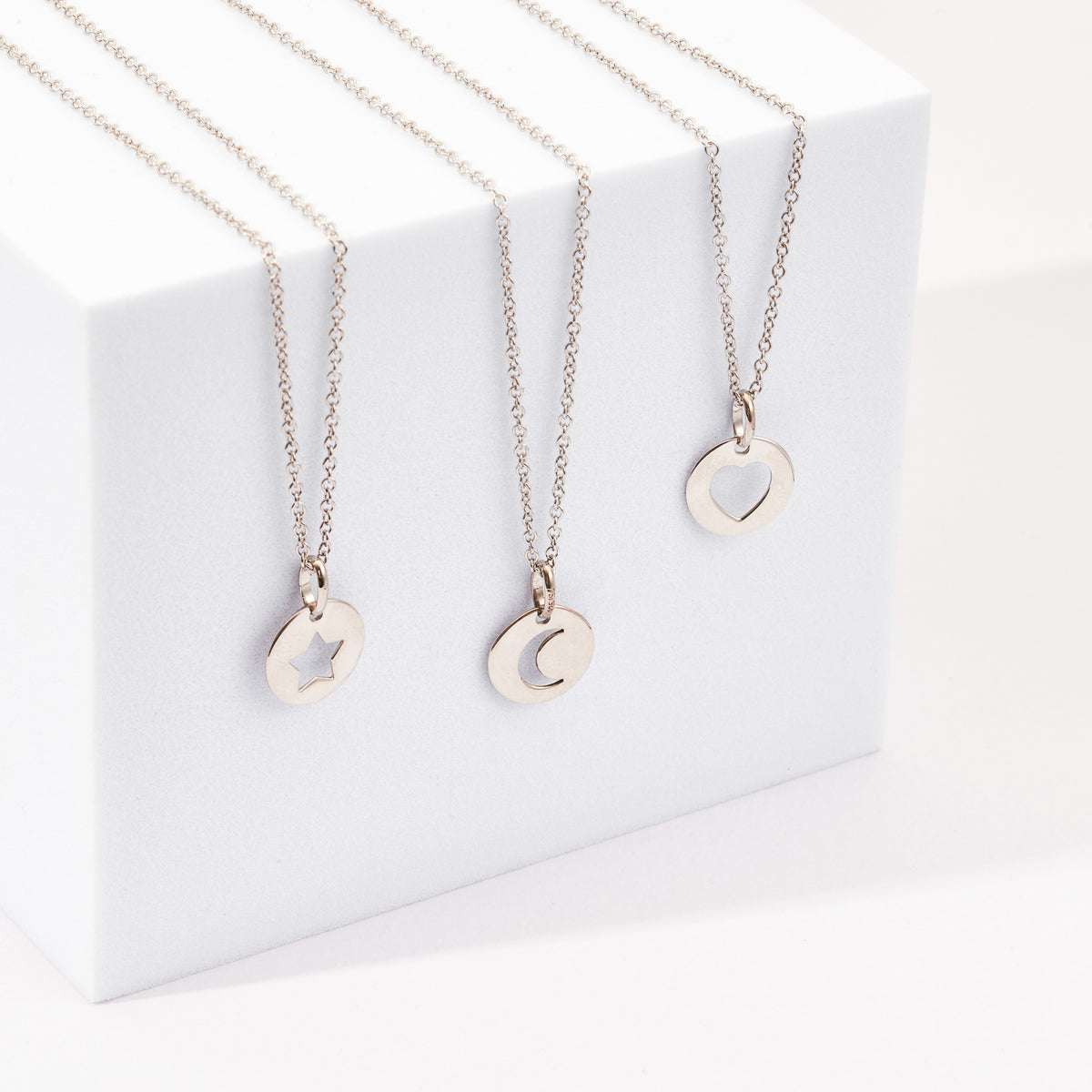 Round Heart Cutout Kids / Children's / Girls Pendant/Necklace - Sterling Silver