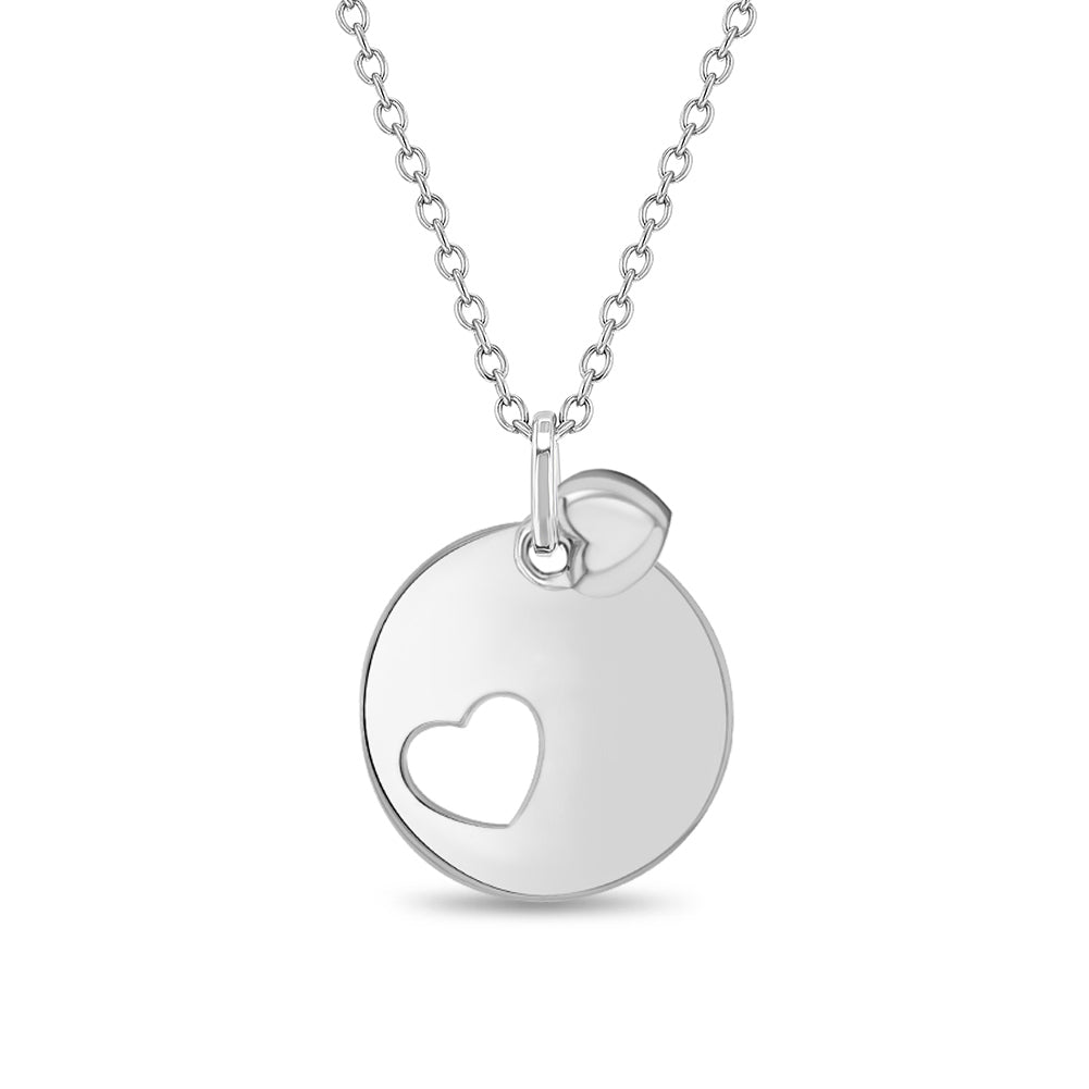 Heart Charmed Engravable  Kids / Girls Pendant/Necklace - Sterling Silver