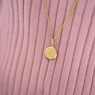 Saint Benedict Medal 13mm Toddler/Kids Necklace Religious - 14k Gold Over Sterling Silver