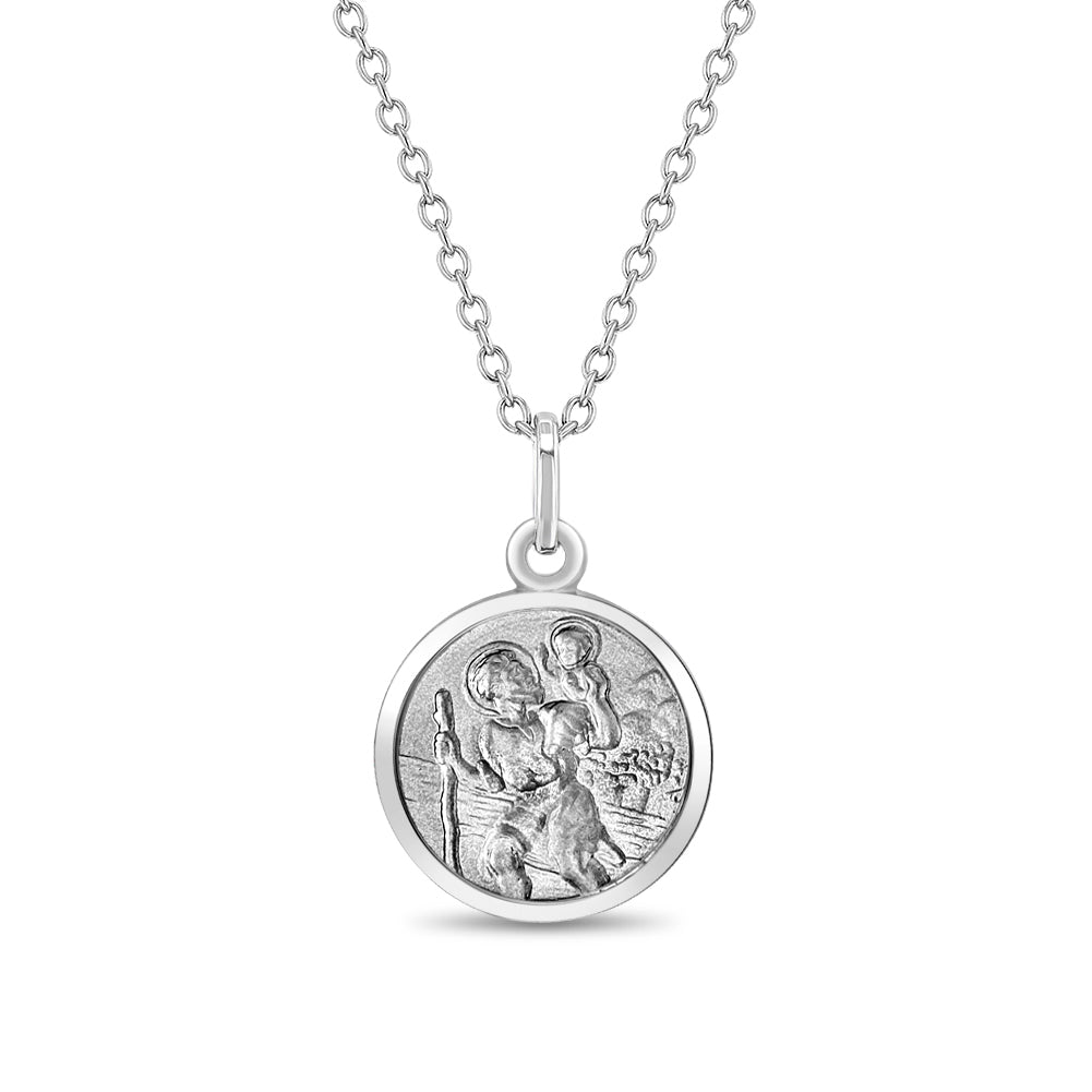 Saint Christopher 13mm Toddler/Kids Necklace Religious - Sterling Silver