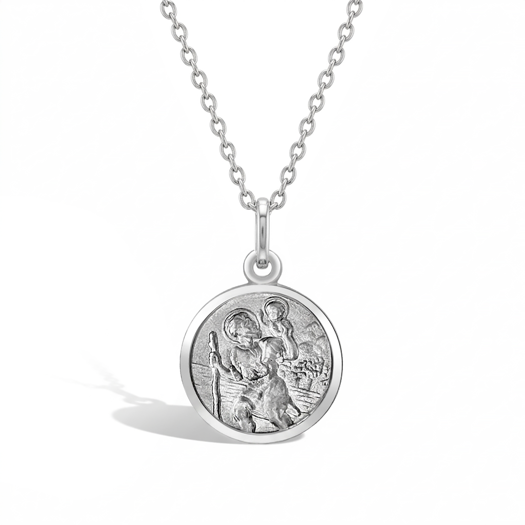 Saint Christopher 13mm Toddler/Kids Necklace Religious - Sterling Silver