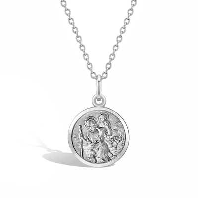 Saint Christopher 13mm Toddler/Kids Necklace Religious - Sterling Silver