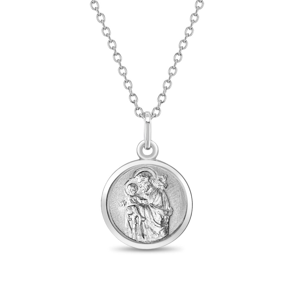St Joseph Medal 13mm Toddler/Kids Necklace Religious - Sterling Silver