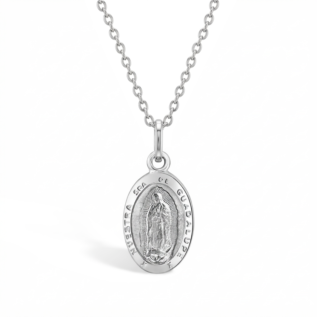Our Lady of Guadalupe Toddler/Kids Necklace Religious - Sterling Silver